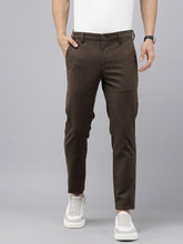 Men's Coffee Cotton Caribbean Slim Fit Solid 5 Pocket Cross Pocket Trouser